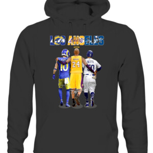 Los Angeles Sports Teams Signatures Shirt Cooper Kupp, Kobe Bryant And Mookie Betts, Los Angeles Lakers, Rams, Dodgers CAUH black front 1.jpg