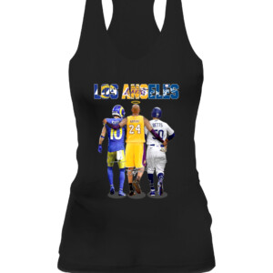 Los Angeles Sports Teams Signatures Shirt Cooper Kupp, Kobe Bryant And Mookie Betts, Los Angeles Lakers, Rams, Dodgers CAWT black front 1.jpg