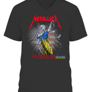 Metallica Ukraine Shirt Metallica And Justice For Ukraina, Metallica And Justice For All CAVN black front.jpg