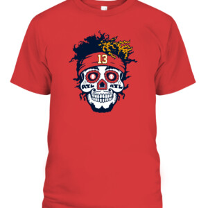 SUGAR SKULL SHIRT Ronald Acuña Jr, Atlanta Braves CAPT red front.jpg