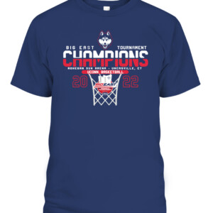 Uconn Womens Basketball 2022 Big East Tournament Champions Shirt UConn Women's Basketball, 2022 Big East Tournament Champions, Connecticut Huskies CAPT navy front.jpg