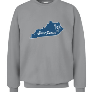 STATE OF SAINT PETER'S SHIRT #StrutUp, Saint Peter's Peacocks CACS sport grey front.jpg