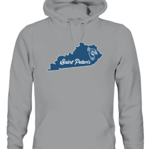 STATE OF SAINT PETER'S SHIRT #StrutUp, Saint Peter's Peacocks CAUH sport grey front.jpg