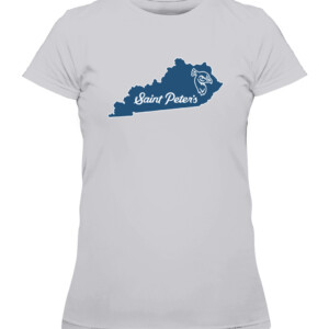 STATE OF SAINT PETER'S SHIRT #StrutUp, Saint Peter's Peacocks CAWTS heather grey front.jpg