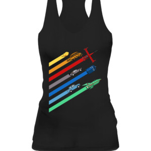 I Believe I Can Fly Shirt Back to the Future, Cartoon, Cowboy Bebop, DeLorean, Doctor Who, Dragon Ball, Dragon Ball Z, Futurama, Harry Potter, Manga, Mashup, Movie, Spike Spiegel, Swordfish II, TARDIS, TV CAWT black front.jpg