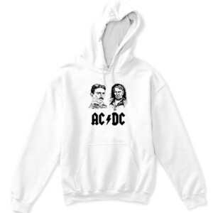 Nikola Tesla Thomas Edison AC DC Science Shirt #rock #metal #acdc APKH white front.jpg