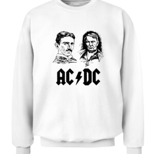 Nikola Tesla Thomas Edison AC DC Science Shirt #rock #metal #acdc CACS white front.jpg