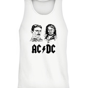 Nikola Tesla Thomas Edison AC DC Science Shirt #rock #metal #acdc CATT white front.jpg