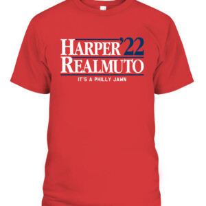 HARPER REALMUTO '22 SHIRT Bryce Harper, J.T. Realmuto, Philadelphia Phillies CABT red front.jpg