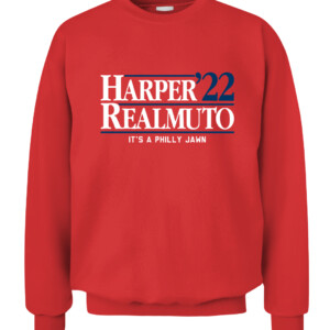 HARPER REALMUTO '22 SHIRT Bryce Harper, J.T. Realmuto, Philadelphia Phillies CACS red front.jpg
