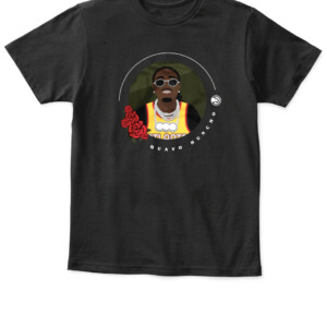 QUAVO HUNCHO SHIRT Gwinnett native, rap star, Atlanta Hawks APKT black front.jpg