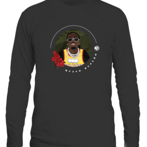 QUAVO HUNCHO SHIRT Gwinnett native, rap star, Atlanta Hawks CALS black front.jpg