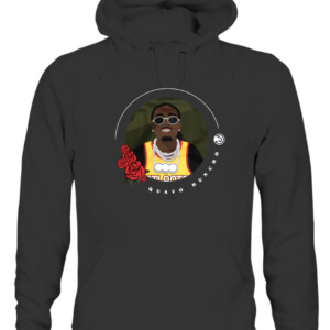 QUAVO HUNCHO SHIRT Gwinnett native, rap star, Atlanta Hawks CAUH black front.jpg