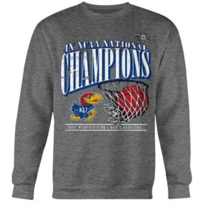 4X NCAA National Champions Kansas Jayhawks Shirt Kansas Jayhawks 2022 NCAA Men's Basketball National Champions Crewneck