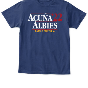 ACUÑA ALBIES '22 SHIRT Ronald Acuña Jr, Ozzie Albies, Atlanta Braves APKT navy front.jpg