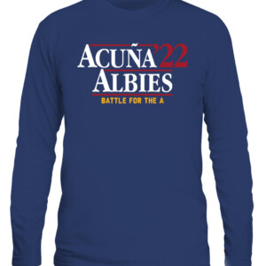 ACUÑA ALBIES '22 SHIRT Ronald Acuña Jr, Ozzie Albies, Atlanta Braves CALS navy front.jpg