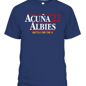 ACUÑA ALBIES '22 SHIRT Ronald Acuña Jr, Ozzie Albies, Atlanta Braves CAPT navy front.jpg