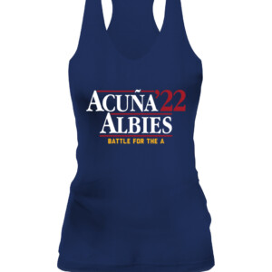 ACUÑA ALBIES '22 SHIRT Ronald Acuña Jr, Ozzie Albies, Atlanta Braves CAWT navy front.jpg