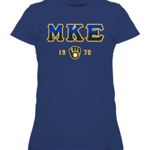 MKE SINCE 1970 SHIRT Brewers MKE, Milwaukee Brewers CAWTS navy front.jpg