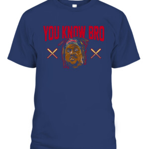 YOU KNOW BRO SHIRT Jose Ramirez, Cleveland Guardians CAPT navy front.jpg