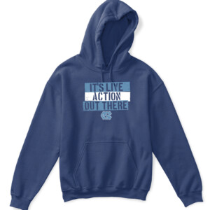 IT'S LIVE ACTION OUT THERE! SHIRT North Carolina Tar Heels APKH navy front.jpg