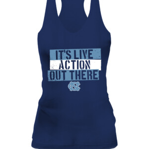 IT'S LIVE ACTION OUT THERE! SHIRT North Carolina Tar Heels CAWT navy front.jpg
