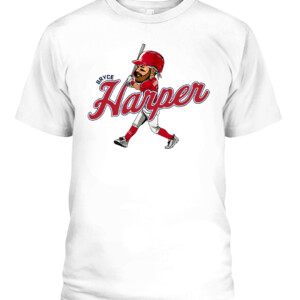 BRYCE HARPER CARICATURE SHIRT Philadelphia Phillies CAPT white front.jpg