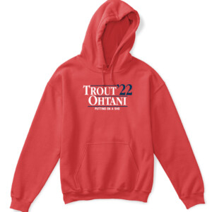 TROUT OHTANI '22 SHIRT Mike Trout, Shohei Ohtani, Los Angeles Angels of Anaheim APKH red front.jpg