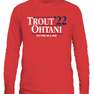 TROUT OHTANI '22 SHIRT Mike Trout, Shohei Ohtani, Los Angeles Angels of Anaheim CALS red front.jpg