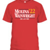MOLINA WAINWRIGHT '22 SHIRT Yadier Molina, Adam Wainwright, St. Louis Cardinals CABT red front.jpg