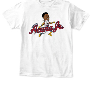 RONALD ACUÑA JR CARICATURE SHIRT Atlanta Braves APKT white front.jpg