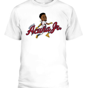 RONALD ACUÑA JR CARICATURE SHIRT Atlanta Braves CAPT white front.jpg