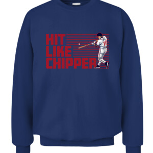 HIT LIKE CHIPPER SHIRT Chipper Jones, Atlanta Braves CACS navy front.jpg