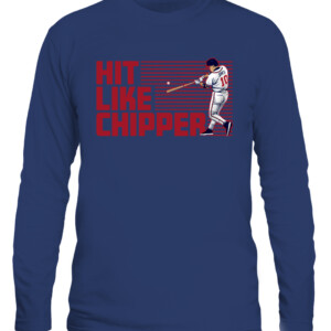 HIT LIKE CHIPPER SHIRT Chipper Jones, Atlanta Braves CALS navy front.jpg