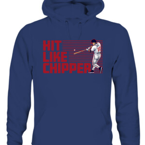 HIT LIKE CHIPPER SHIRT Chipper Jones, Atlanta Braves CAUH navy front.jpg