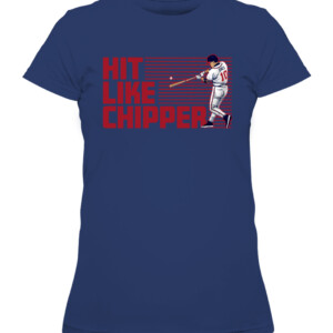 HIT LIKE CHIPPER SHIRT Chipper Jones, Atlanta Braves CAWTS navy front.jpg