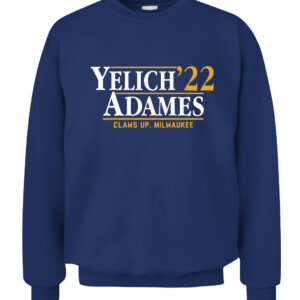 YELICH ADAMES '22 SHIRT Christian Yelich, Willy Adames, Milwaukee Brewers CACS navy front.jpg