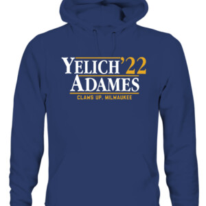 YELICH ADAMES '22 SHIRT Christian Yelich, Willy Adames, Milwaukee Brewers CAUH navy front.jpg