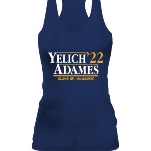 YELICH ADAMES '22 SHIRT Christian Yelich, Willy Adames, Milwaukee Brewers CAWT navy front.jpg