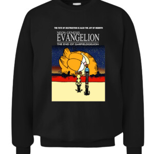 NeonGenesis Evangelion The End Of Neon Genesis Garfieldgelion Shirt Funny Garfield, anime, coldink, film, Garfield, meme, movies, Neon Genesis Evangelion, tv show CACS black front.jpg