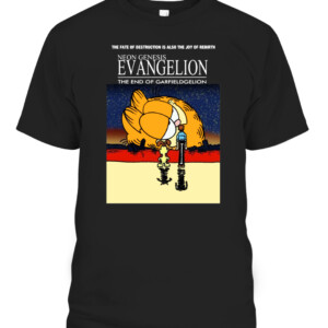NeonGenesis Evangelion The End Of Neon Genesis Garfieldgelion Shirt Funny Garfield, anime, coldink, film, Garfield, meme, movies, Neon Genesis Evangelion, tv show CAPT black front.jpg