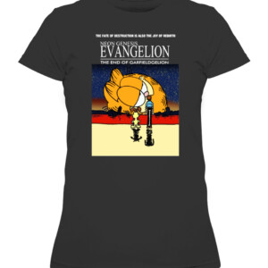 NeonGenesis Evangelion The End Of Neon Genesis Garfieldgelion Shirt Funny Garfield, anime, coldink, film, Garfield, meme, movies, Neon Genesis Evangelion, tv show CAWTS black front.jpg