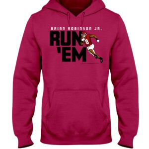RUN 'EM SHIRT 2022 NFL Draft, Brian Robinson Jr, Washington Commanders Hoddie