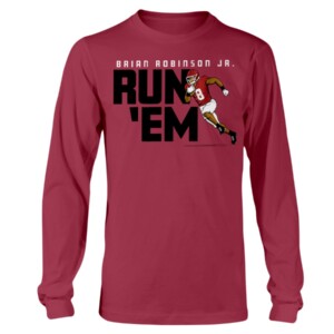 RUN 'EM SHIRT 2022 NFL Draft, Brian Robinson Jr, Washington Commanders Longsleeve