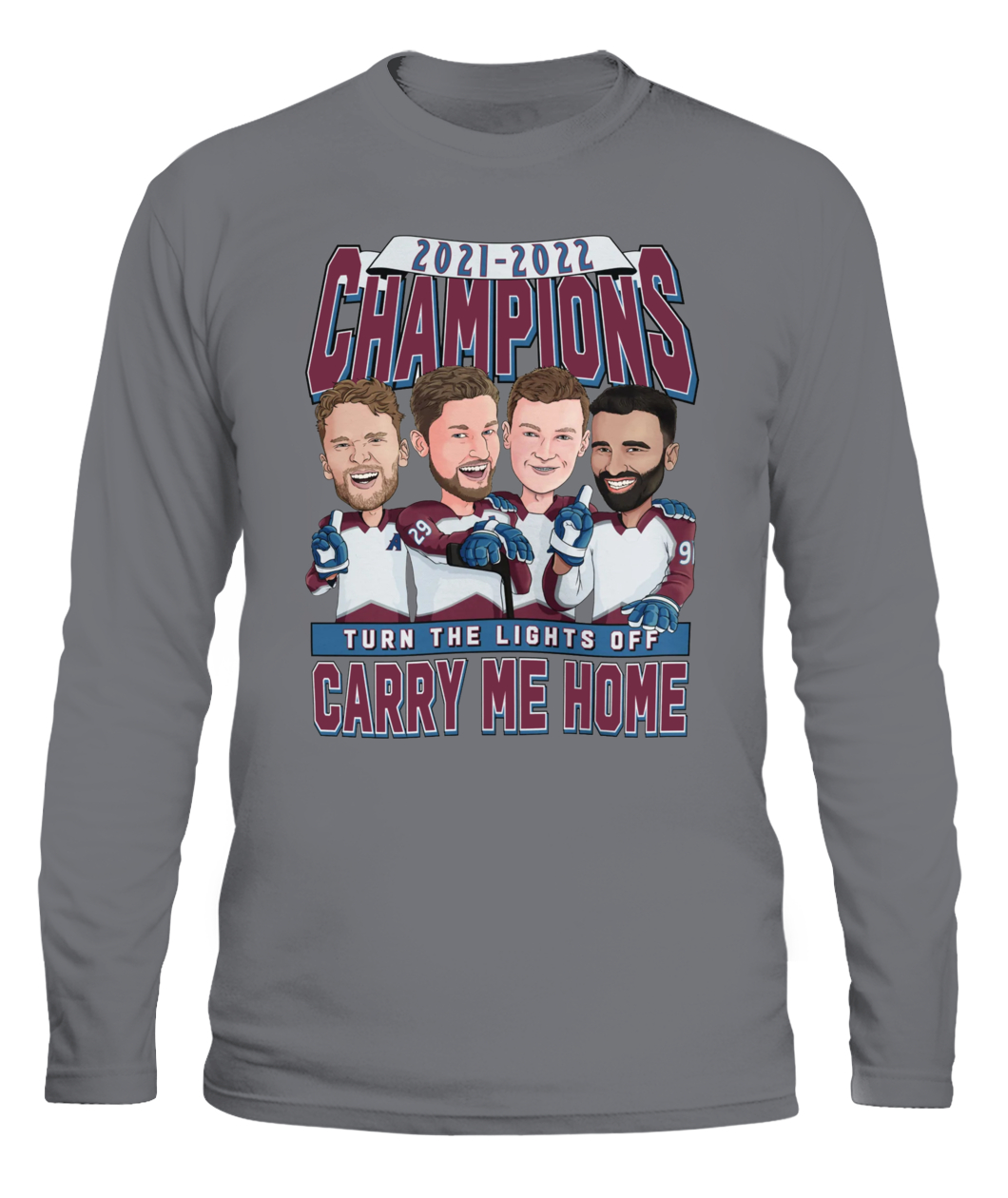 Nhl 2022 stanley cup champions colorado avalanche champions turn the lights  off carry me home shirt, hoodie, sweater, long sleeve and tank top