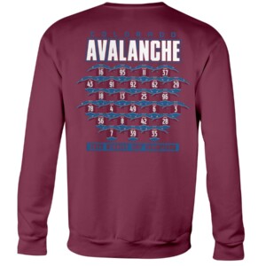Champions Jersey Roster Shirt Colorado Avalanche 2022 Stanley Cup Champions Crewneck 1