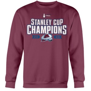 Champions Jersey Roster Shirt Colorado Avalanche 2022 Stanley Cup Champions Crewneck