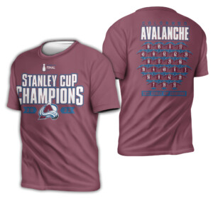 Champions Jersey Roster Shirt Colorado Avalanche 2022 Stanley Cup Champions T Shirt