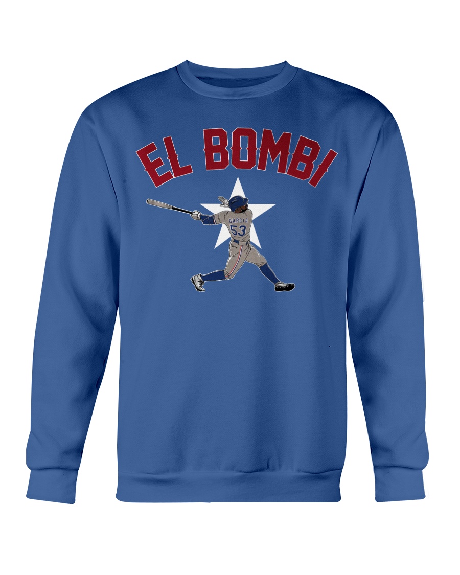 EL BOMBI SWING SHIRT Adolis Garcia, Texas Rangers Crewneck EL BOMBI SWING SHIRT Adolis Garcia, Texas Rangers Crewneck