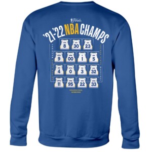 Golden State Warriors 2022 NBA Finals Champions Final Buzzer Jersey Roster Shirt Crewneck 2